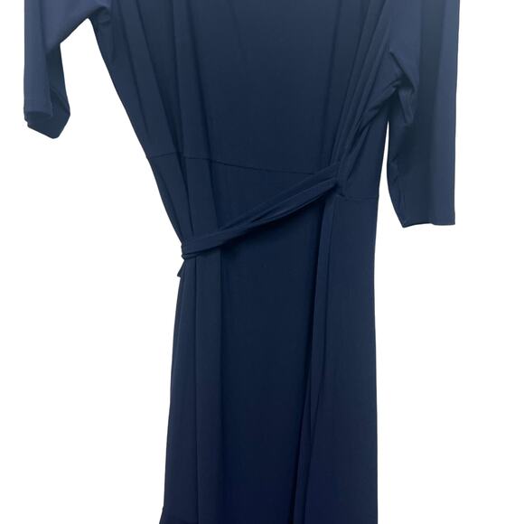Kiyonna Womens True Wrap Dress 14/16 Midi Stretch Ruffle Hem Party Event Evening - Picture 9 of 14